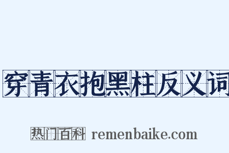 穿青衣抱黑柱反义词是什么意思的图片